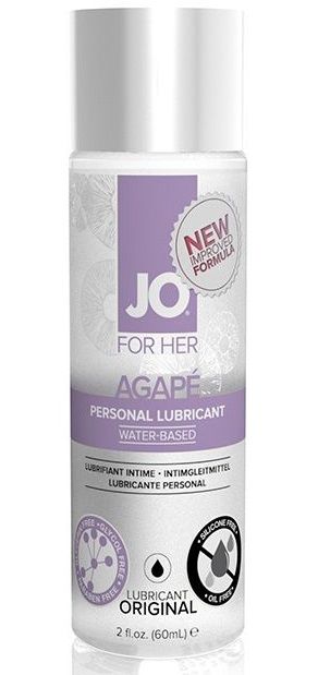 Лубрикант на водной основе для женщин JO AGAPE LUBRICANT ORIGINAL - 60 мл. - System JO - купить с доставкой в Рязани