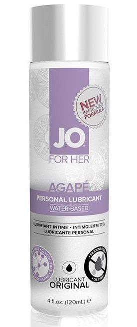 Женский лубрикант на водной основе JO AGAPE LUBRICANT ORIGINAL - 120 мл. - System JO - купить с доставкой в Рязани