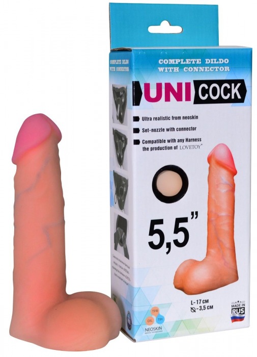 Фаллическая насадка Харнесс UNICOCK 5,5  - 17 см. - LOVETOY (А-Полимер) - купить с доставкой в Рязани