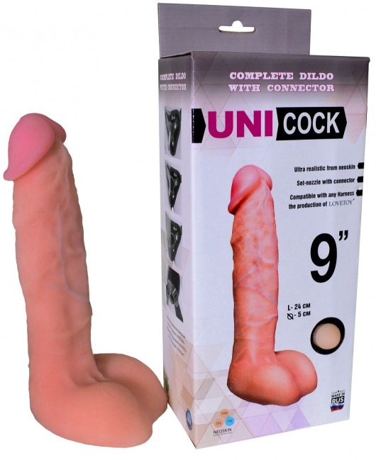 Фаллическая насадка Харнесс UNICOCK 9  - 24 см. - LOVETOY (А-Полимер) - купить с доставкой в Рязани