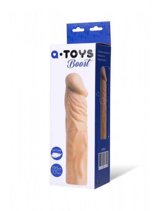 Насадка с ярко выраженной головкой и рельефным стволом - 19 см. - A-toys - в Рязани купить с доставкой