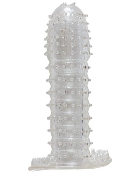 Гелевая прозрачная насадка c шипами - 12 см. - Toyfa Basic - в Рязани купить с доставкой