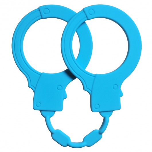 Голубые силиконовые наручники Stretchy Cuffs Turquoise - Lola Games - купить с доставкой в Рязани