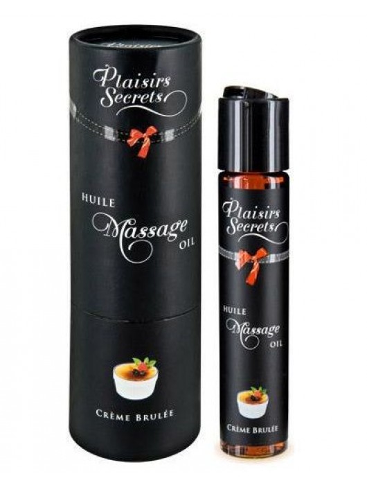 Массажное масло с ароматом крем брюле Huile de Massage Gourmande Creme Brulée - 59 мл. - Plaisir Secret - купить с доставкой в Рязани