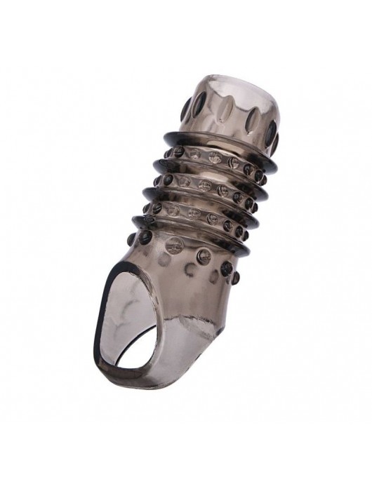 Открытая дымчатая насадка с точками и рёбрами ToyFa XLover - 11,5 см. - ToyFa - в Рязани купить с доставкой