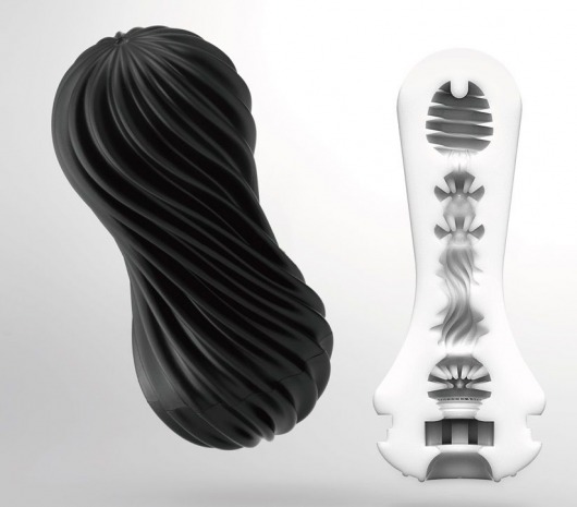 Мастурбатор FLEX Rocky Black с плотным рельефом - Tenga - в Рязани купить с доставкой