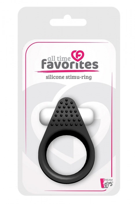 Чёрное эрекционное кольцо LIT-UP SILICONE STIMU RING 1 BLACK - Dream Toys - в Рязани купить с доставкой