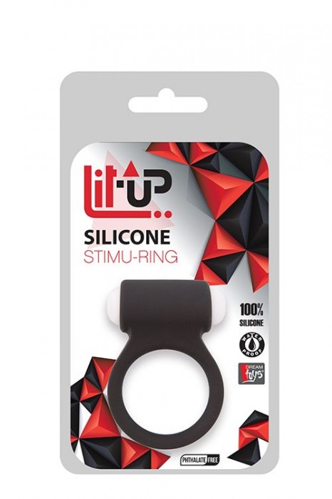Чёрное эрекционное виброкольцо LIT-UP SILICONE STIMU RING 3 BLACK - Dream Toys - в Рязани купить с доставкой