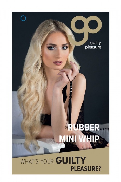 Чёрная мини-плеть из резины Rubber Mini Whip - 22 см. - Blush Novelties - купить с доставкой в Рязани