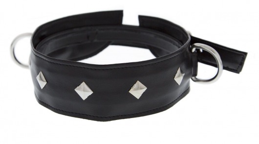 Полиуретановый ошейник с пуклями и D-кольцами Collar with Studs - Blush Novelties - купить с доставкой в Рязани