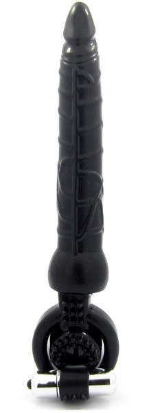 Черная вибронасадка с анальным стимулятором - ToyFa - в Рязани купить с доставкой