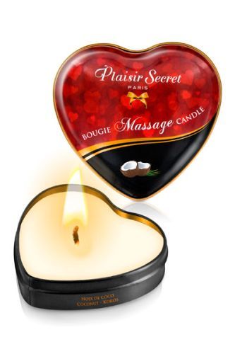 Массажная свеча с ароматом кокоса Bougie Massage Candle - 35 мл. - Plaisir Secret - купить с доставкой в Рязани