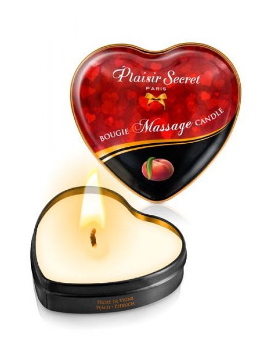 Массажная свеча с ароматом персика Bougie Massage Candle - 35 мл. - Plaisir Secret - купить с доставкой в Рязани