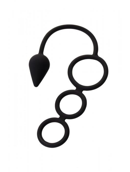 Тройное эрекционное кольцо с анальным хвостом Drop S-size - Erotist Adult Toys - в Рязани купить с доставкой