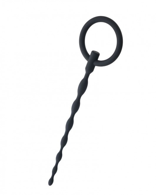Чёрный уретральный плаг с кольцом - ToyFa - купить с доставкой в Рязани