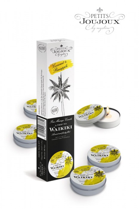 Набор из 5 свечей Petits Joujoux Waikiki Beach с ароматом кокоса и ананаса - MyStim - купить с доставкой в Рязани