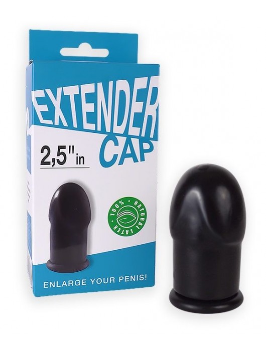 Чёрный латексный удлинитель пениса 2.5 in - Sitabella - в Рязани купить с доставкой