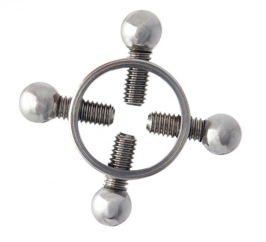 Серебристые зажимы для сосков на винтах - ToyFa - купить с доставкой в Рязани