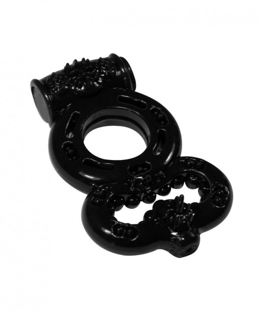 Чёрное эрекционное кольцо Rings Treadle с подхватом - Lola Games - в Рязани купить с доставкой