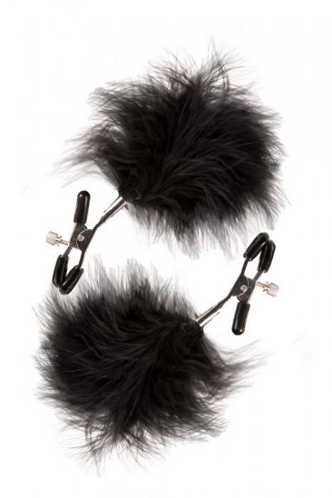 Зажимы для сосков с пухом FEATHERED NIPPLE CLAMPS - Blush Novelties - купить с доставкой в Рязани