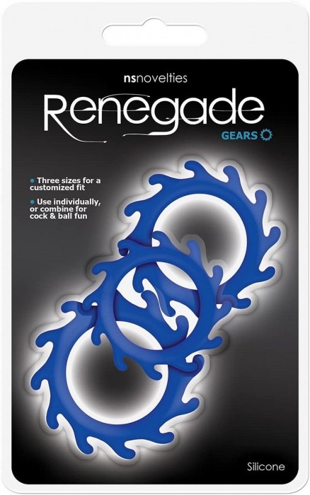 Набор из 3 синих эрекционных колец Renegade Gears - NS Novelties - в Рязани купить с доставкой