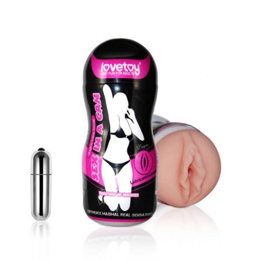 Мастурбатор-вагина Sex In A Can Vibra Vagina Tunnel - Lovetoy - в Рязани купить с доставкой