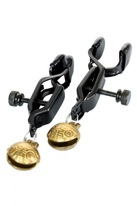 Черно-золотистые зажимы для сосков TOYFA Theatre - ToyFa - купить с доставкой в Рязани