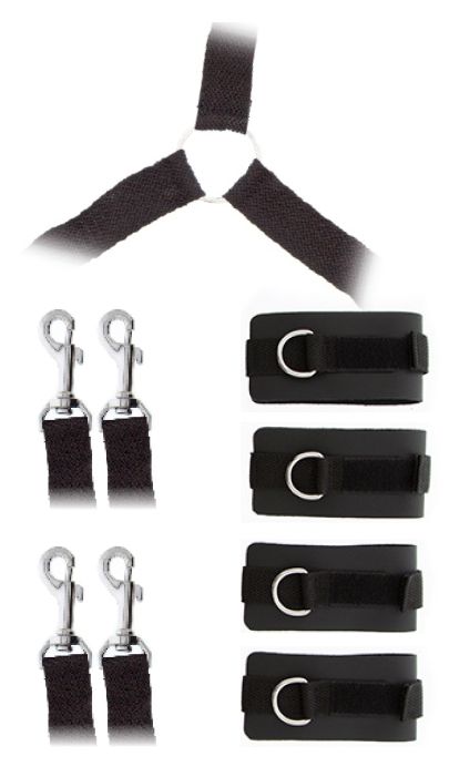 Комплект наручников и поножей LUXURIOUS BED RESTRAINT CUFF SET - Blush Novelties - купить с доставкой в Рязани