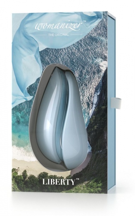 Голубой бесконтактный клиторальный стимулятор Womanizer Liberty - Womanizer