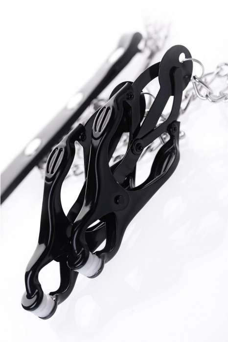 Черно-серебристые зажимы для сосков с кольцом для пениса TOYFA Metal - ToyFa - купить с доставкой в Рязани