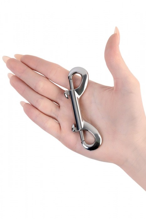 Серебристый двухсторонний карабин TOYFA Metal - ToyFa - купить с доставкой в Рязани