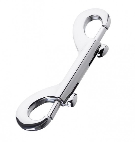 Серебристый двухсторонний карабин TOYFA Metal - ToyFa - купить с доставкой в Рязани