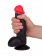 Чёрный фаллоимитатор с красной головкой - 17 см. - LOVETOY (А-Полимер) купить с доставкой в интернет-магазине Orgasmix в Рязани Чёрный фаллоимитатор с красной головкой - 17 см. - LOVETOY (А-Полимер)